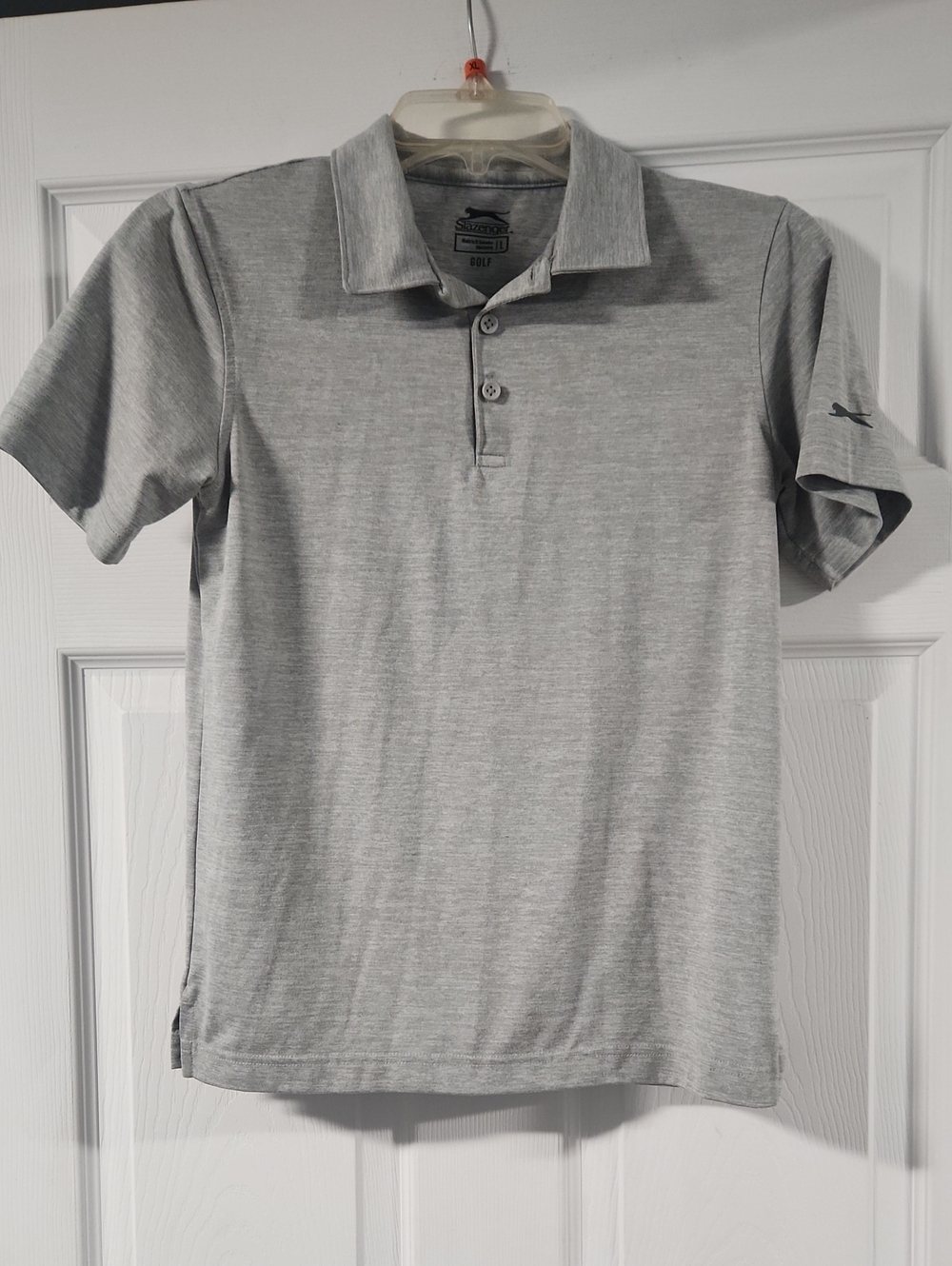Slazenger Youth L Light Heather Gray Polo Shirt